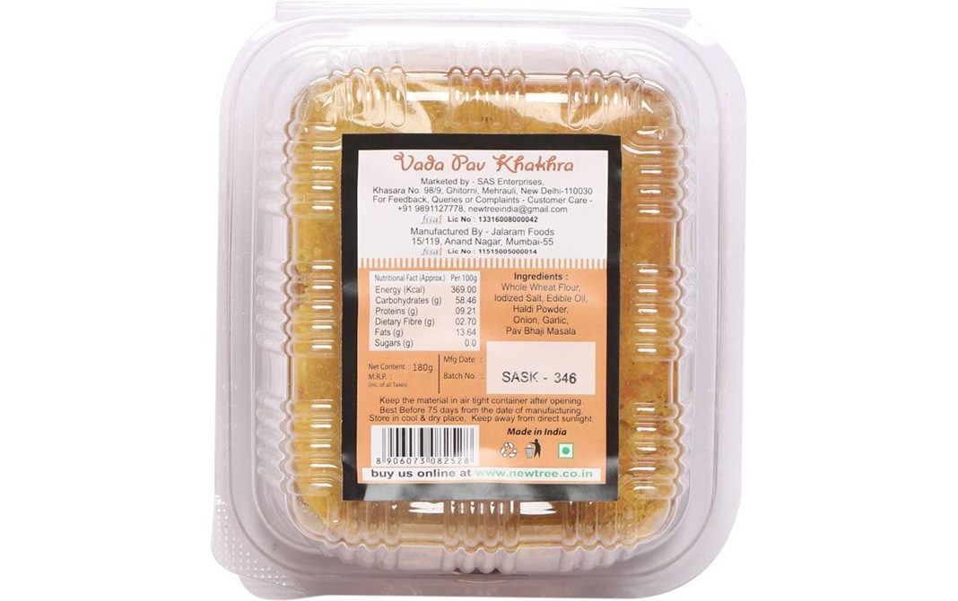 New Tree Vada Pav Khakhra    Box  180 grams